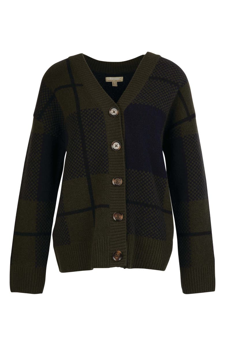 Barbour Marie Cardigan, Alternate, color, Black/ Sage Tartan