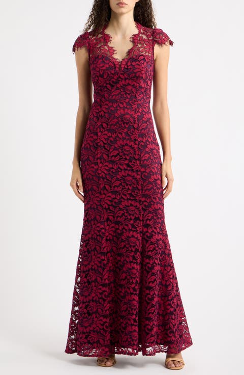 Illusion Yoke Lace Trumpet Gown
