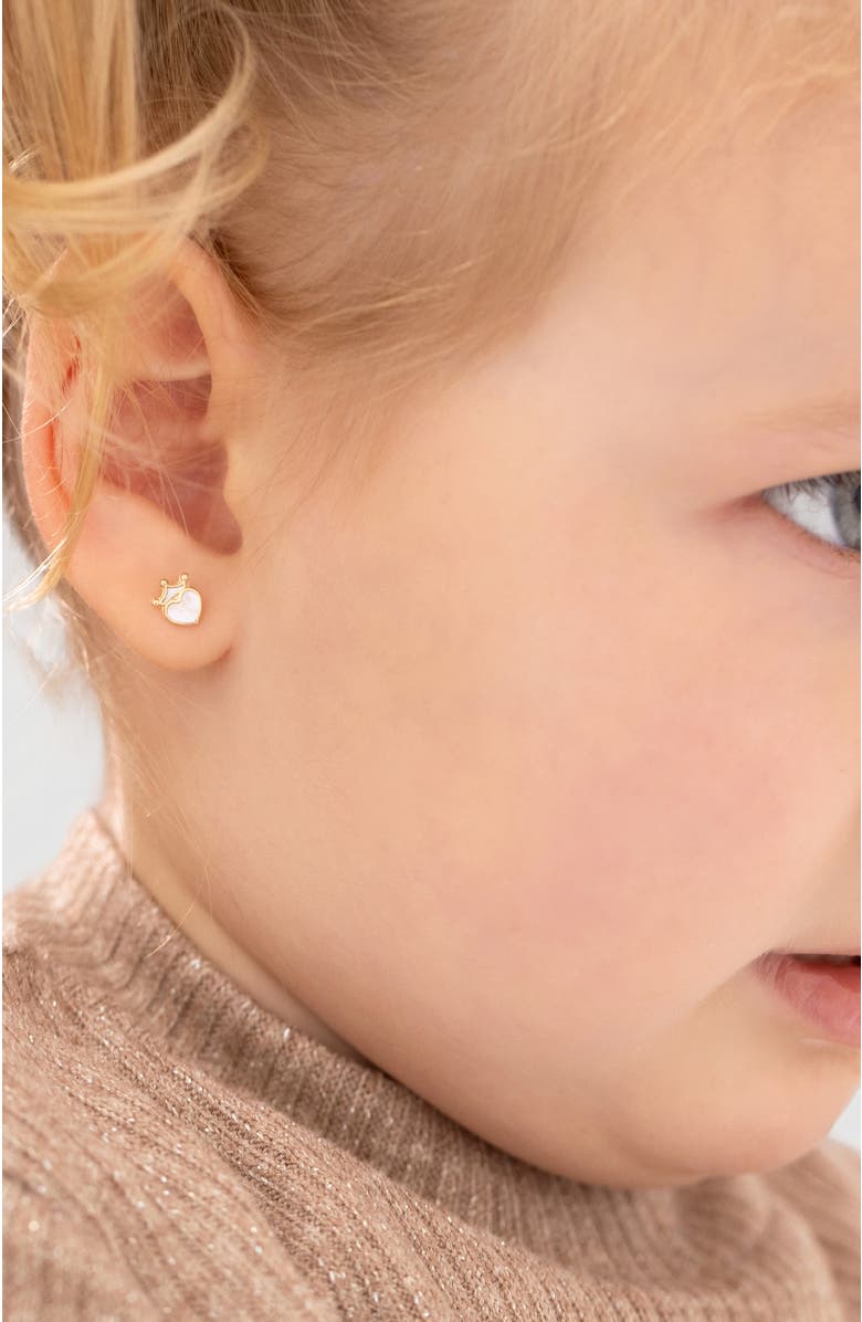 In Season Jewelry 14k Mother of Pearl Princess Heart, Alternate, color, White