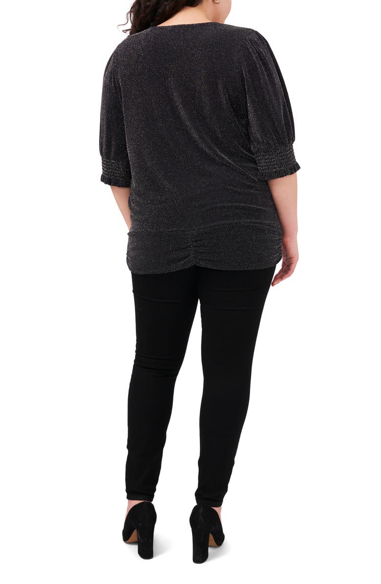 Vince Camuto Metallic V-Neck Top, Alternate, color, 