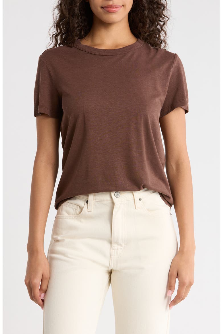 Tried and True Hemp & Cotton Crewneck T-Shirt, Main, color, SHAVED CHOCOLATE