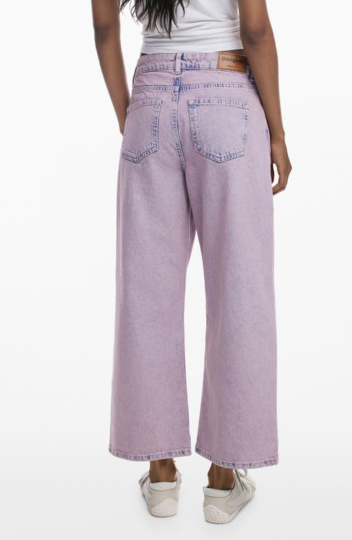 Desigual Wide Leg Jeans In Purple