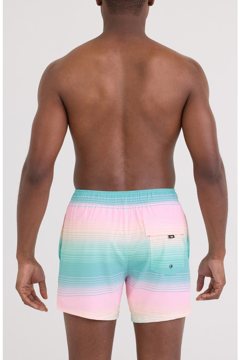 Oh Buoy 2N1 5-Inch Volley Swim Trunks, Alternate, color, HAZY STRIPE-AQUA