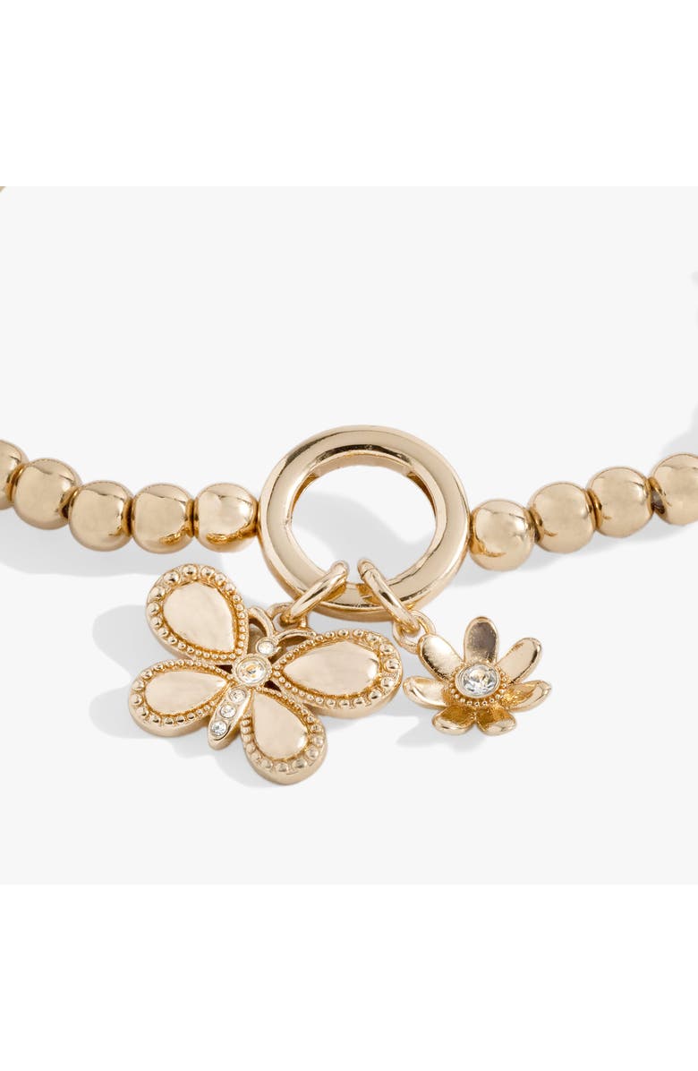 Alex and Ani Puffy Butterfly Stretch Bracelet, Main, color, Gold