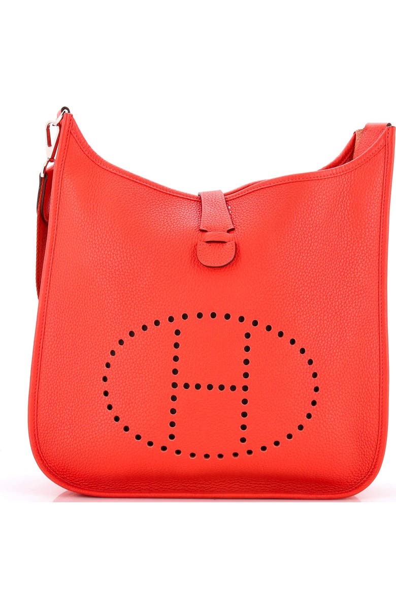 Pre-Owned Hermes Evelyne Bag Gen III Clemence GM, Main, color, Rouge Pivoine