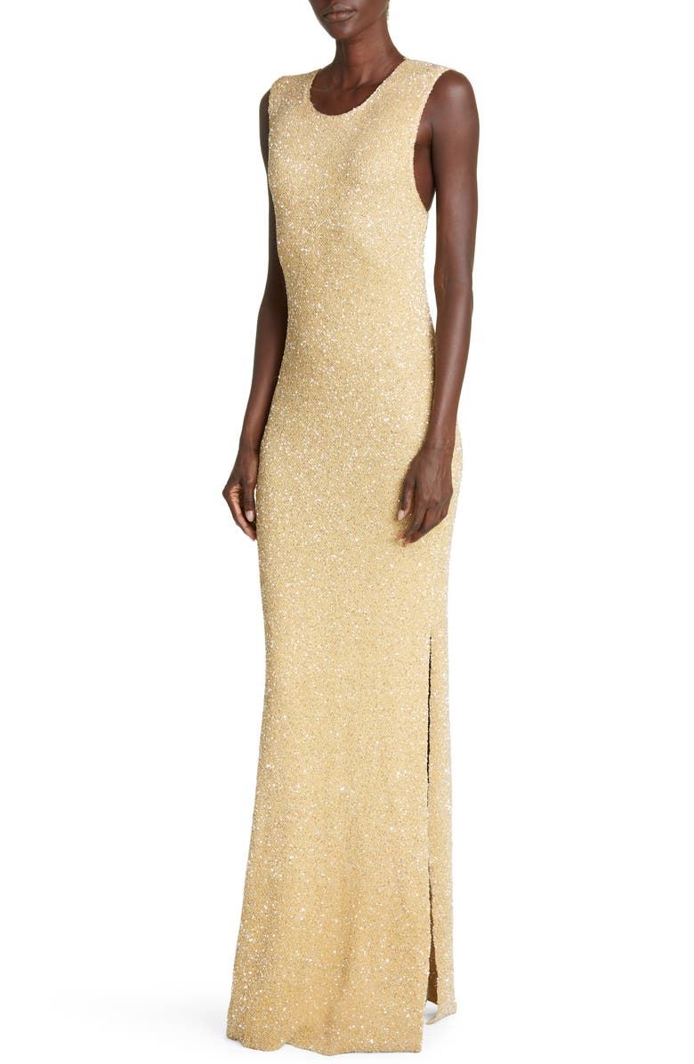 Proenza Schouler Sequin Knit Body-Con Maxi Dress, Alternate, color,