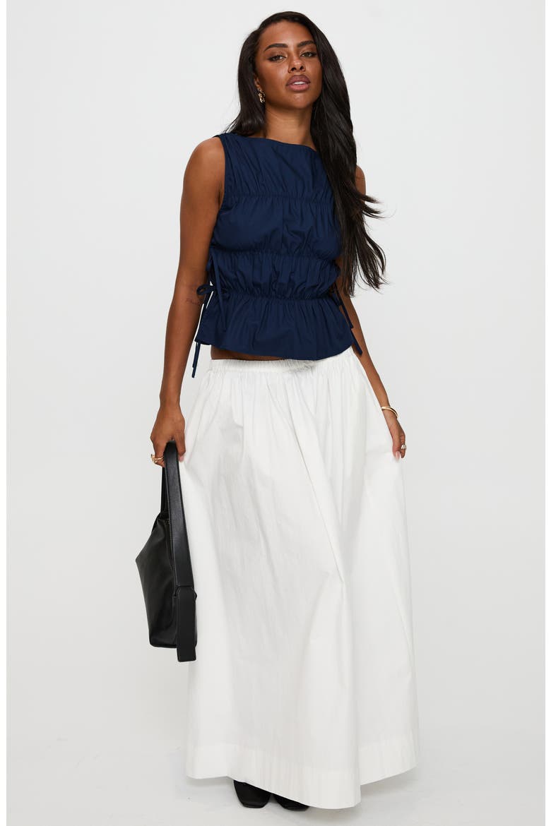 Endless Side Tie Cotton Tank, Alternate, color, NAVY