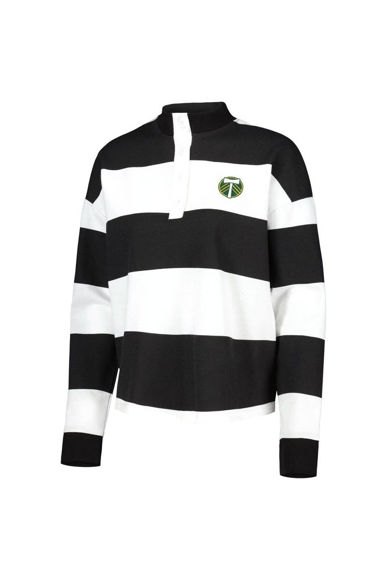 Women's Antigua  White Portland Timbers Radical Rugby Stripe Long Sleeve T-Shirt, Alternate, color, White