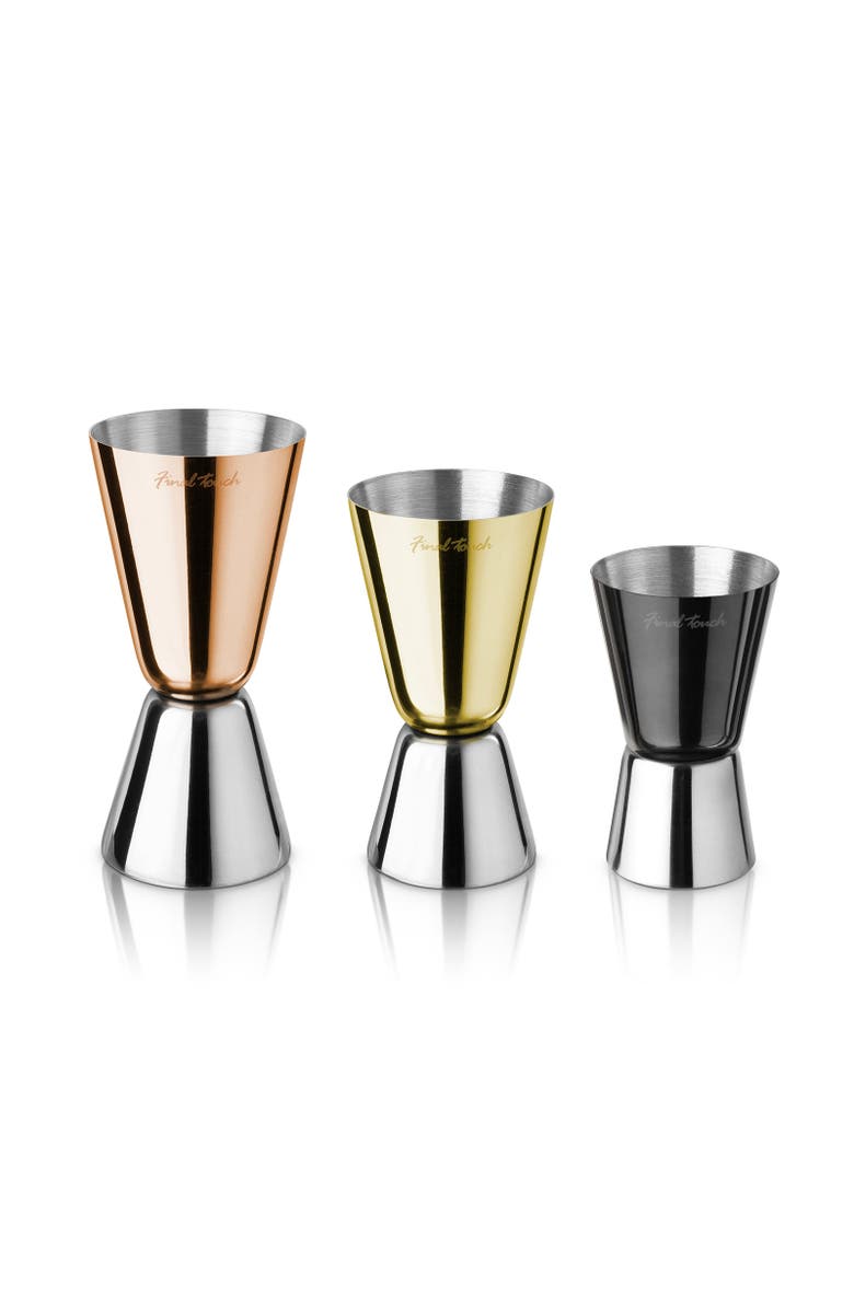 FINAL TOUCH Mixed Metal Jigger Set - Set of 3, Main, color, Multicolored