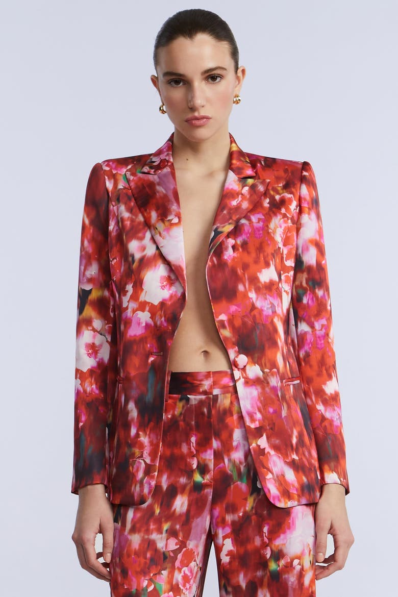 Washed Floral Blazer, Alternate, color, Washed Rose Chili Pepper Print
