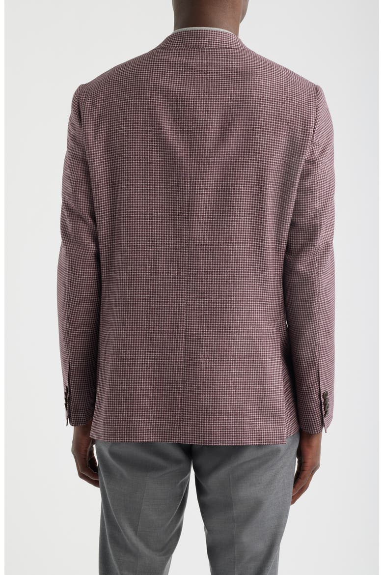 McAllen Micro Houndstooth Wool & Silk Blend Sport Coat, Alternate, color, BERRY
