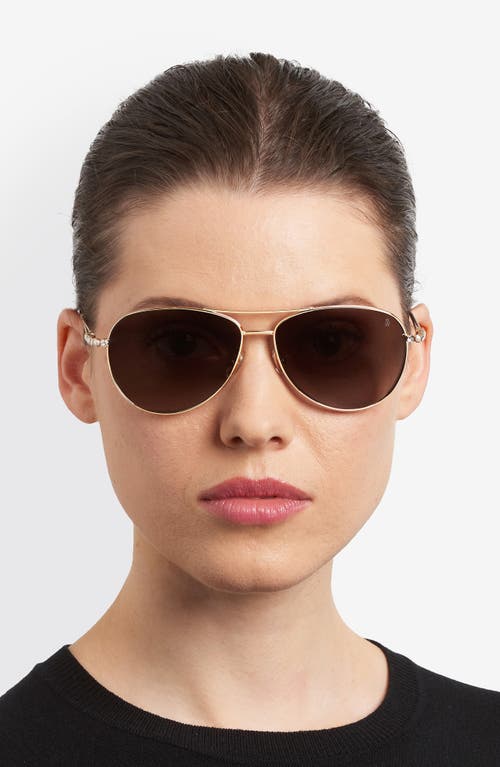 Stuart Weitzman 60mm Pilot Sunglasses In Gold