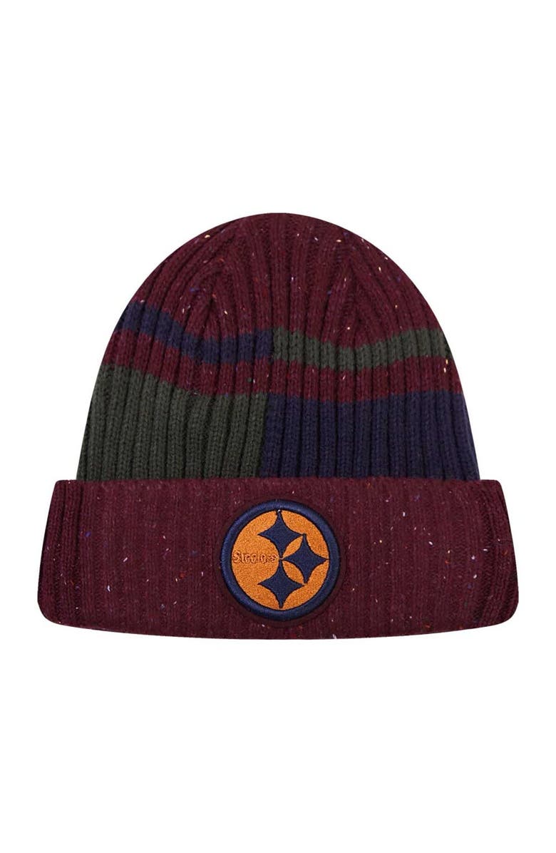 PRO STANDARD Men's Pro Standard Burgundy Pittsburgh Steelers Speckled Cuffed Knit Hat, Main, color, Burgundy