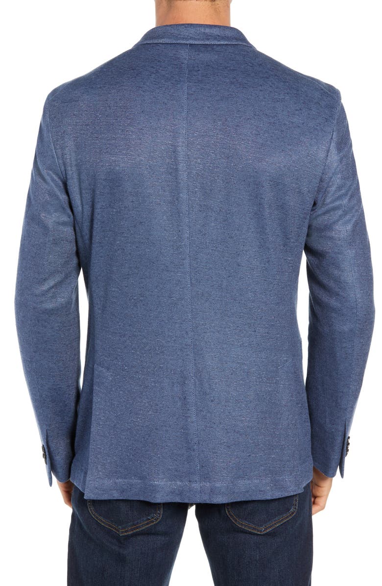 FLYNT Blue Two Button Notch Lapel Regular Fit Soft Knit Sport Jacket, Alternate, color, 