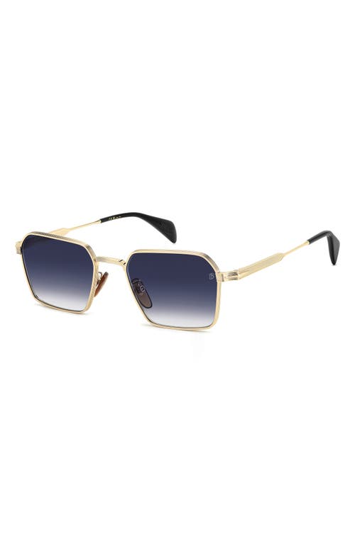 David Beckham Eyewear Db 1245/s 53mm Rectangular Sunglasses In Gold