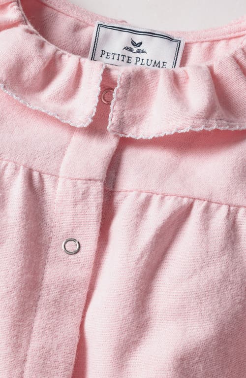 Petite Plume Madeline Brushed One-piece Flannel Pajamas In Pink