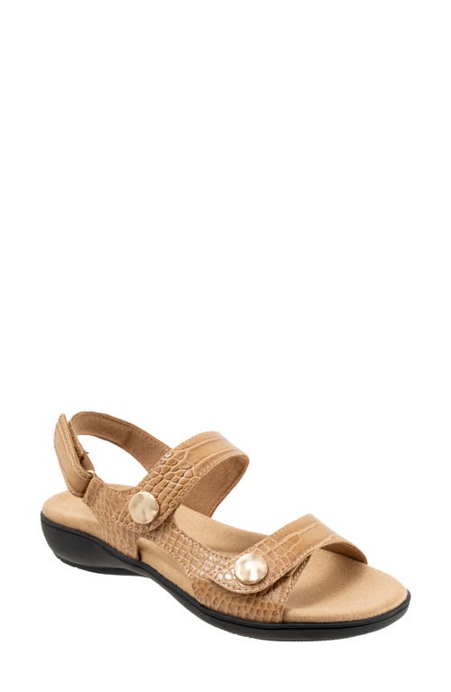 Trotters Romi Croco Slingback Sandal In Luggage