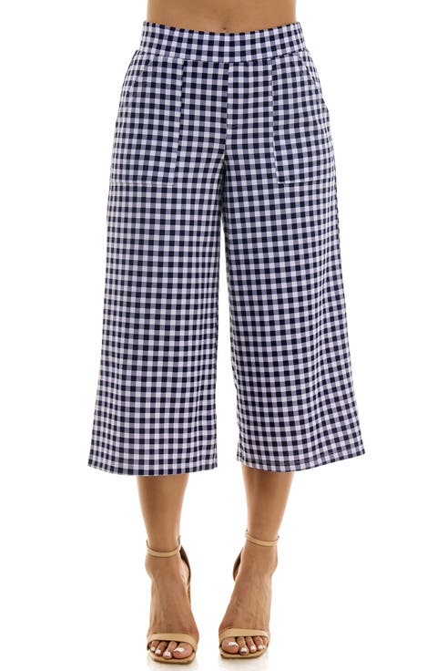 Gingham Crop Wide Leg Pants
