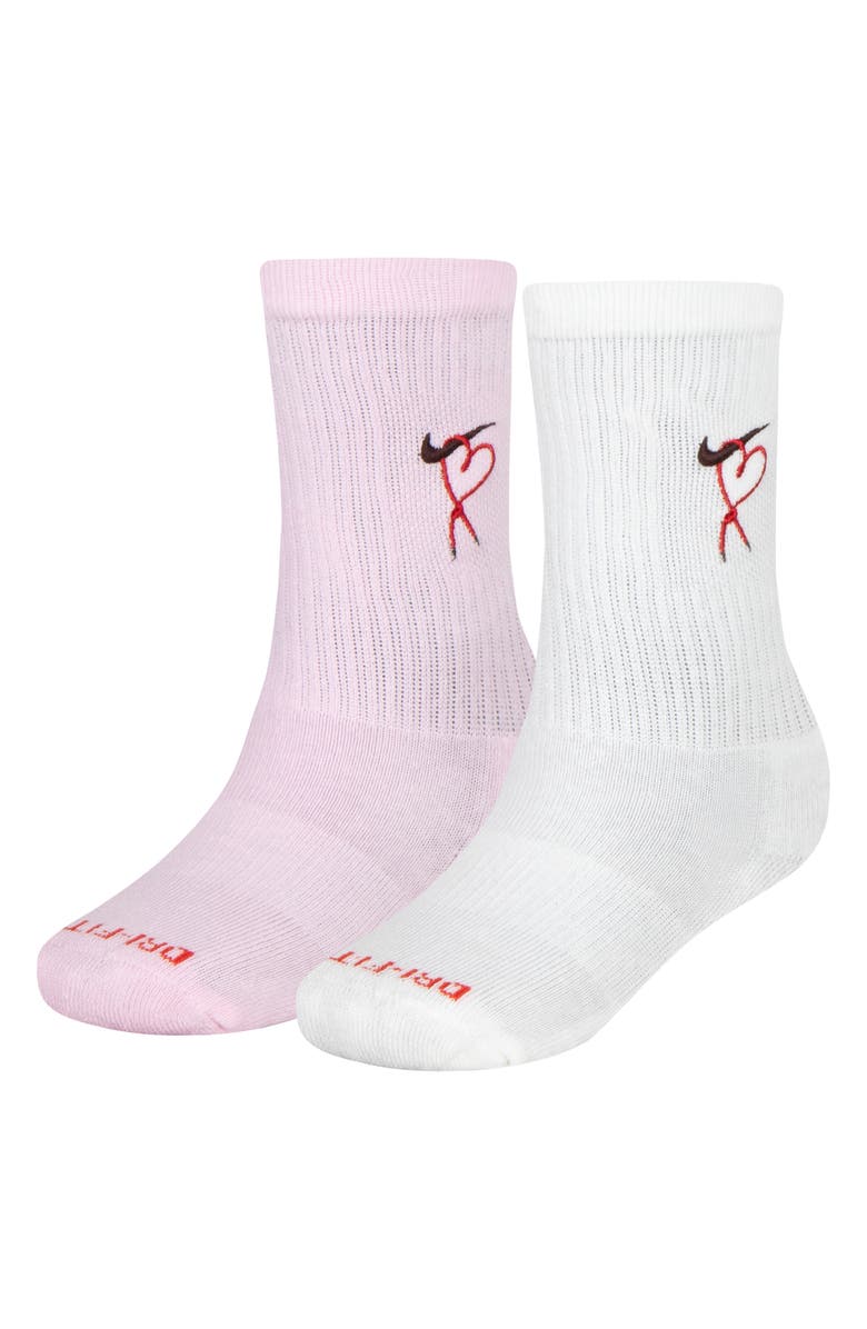 Nike Kids' 2-Pack C-Day Cushion Crew Socks, Main, color, Pink Foam