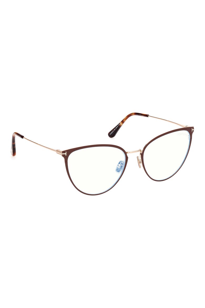 56mm Blue Light Blocking Glasses, Alternate, color, MATTE LIGHT BROWN