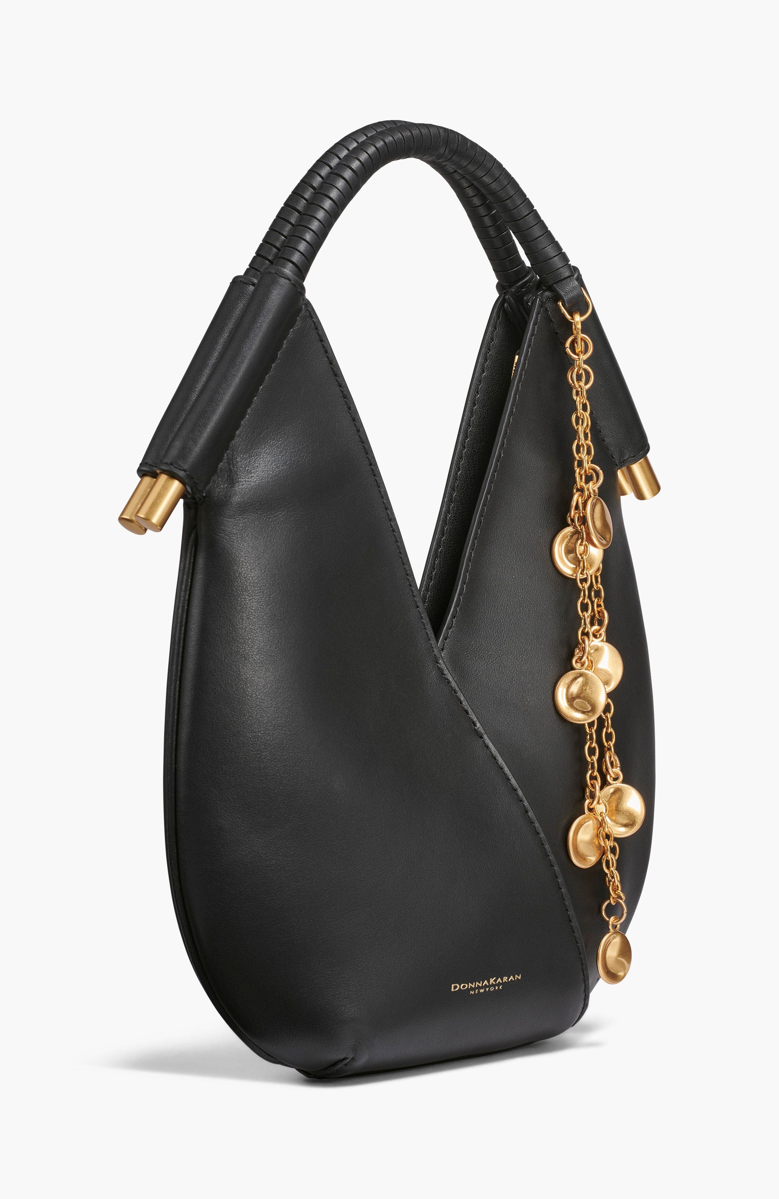 Donna Karan New York Baldwin Solid+Charms Micro Crossbody, Alternate, color, Black/Gold