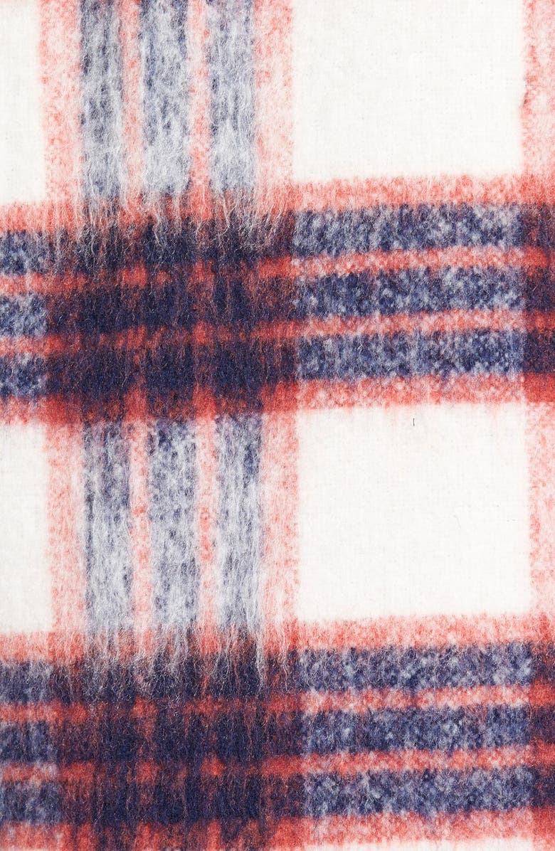 Kenneth Cole New York Brushed Plaid Reefer Coat, Alternate, color, 