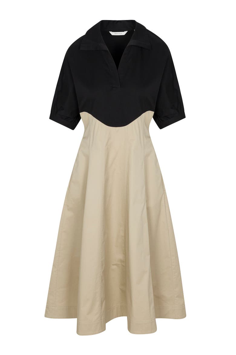 Elspeth Colorblock Dress, Alternate, color, Black/Tan
