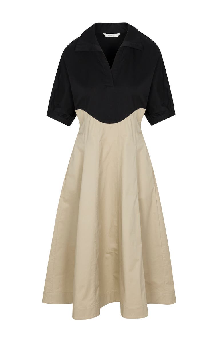 Rebecca Taylor Elspeth Colorblock Dress, Alternate, color, Black/Tan