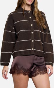 Blu Pepper Stripe Crewneck Cardigan
