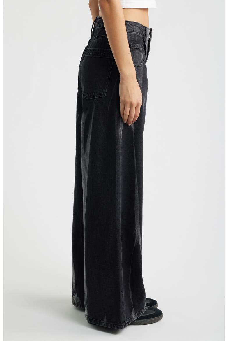 Relaxed Baggy Wide Leg Jeans, Alternate, color, BLACK