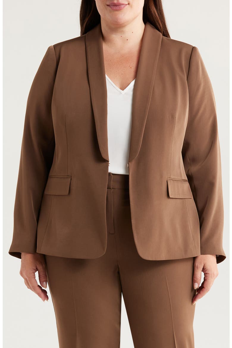 Brushed Woven One-Button Blazer, Main, color, PUTTY