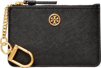 Tory Burch Robinson Leather Card Case with Key Chain | Nordstrom