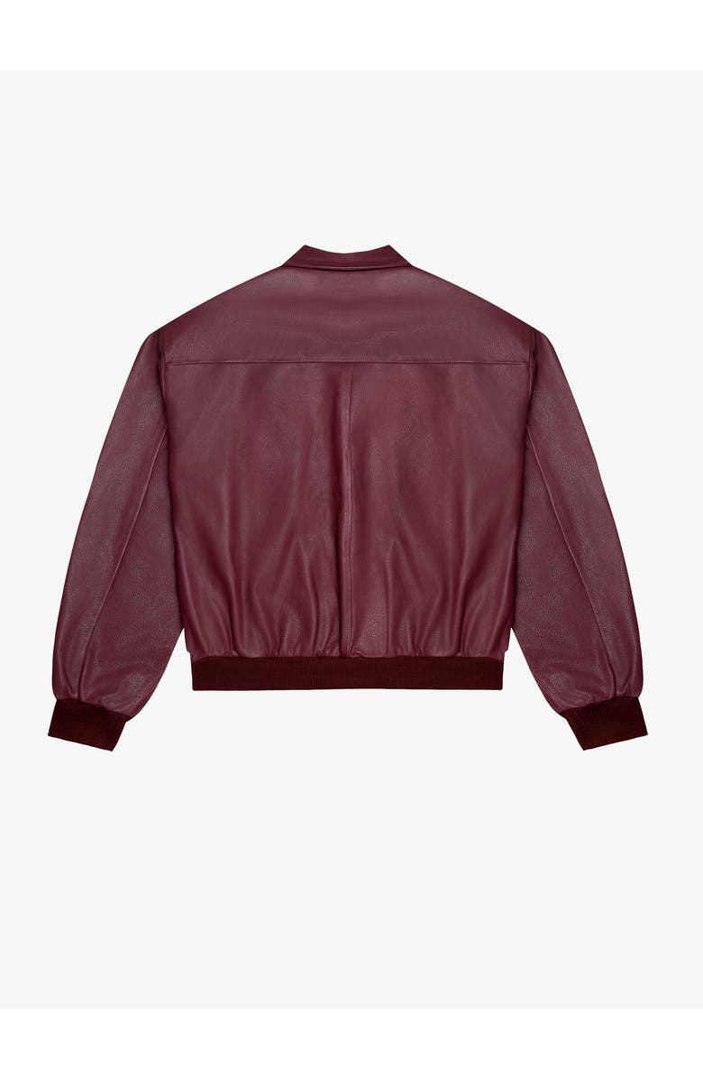 PLACE OF ELMS RED DIAMOND LEATHER BOMBER, Alternate, color, 