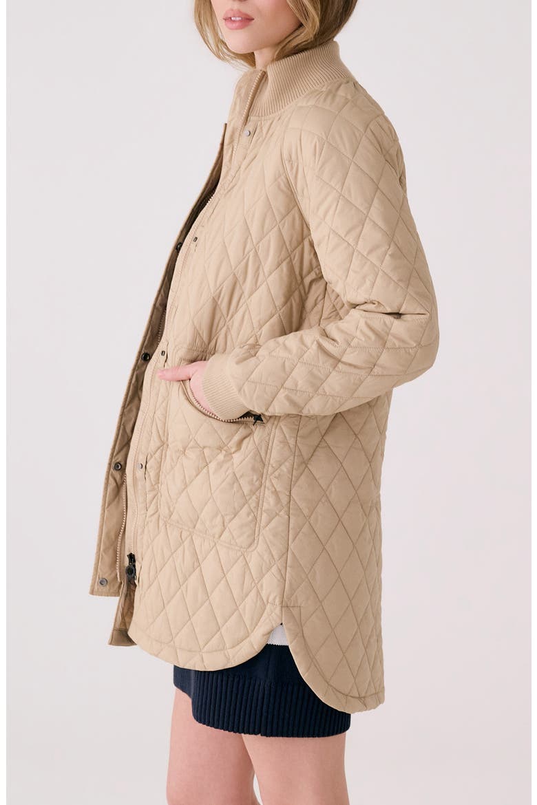 Quilted Water Repellent Nylon Bomber Jacket, Alternate, color, SANDSHELL