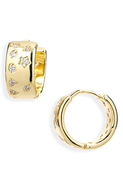 CZ Huggie Hoop Earrings