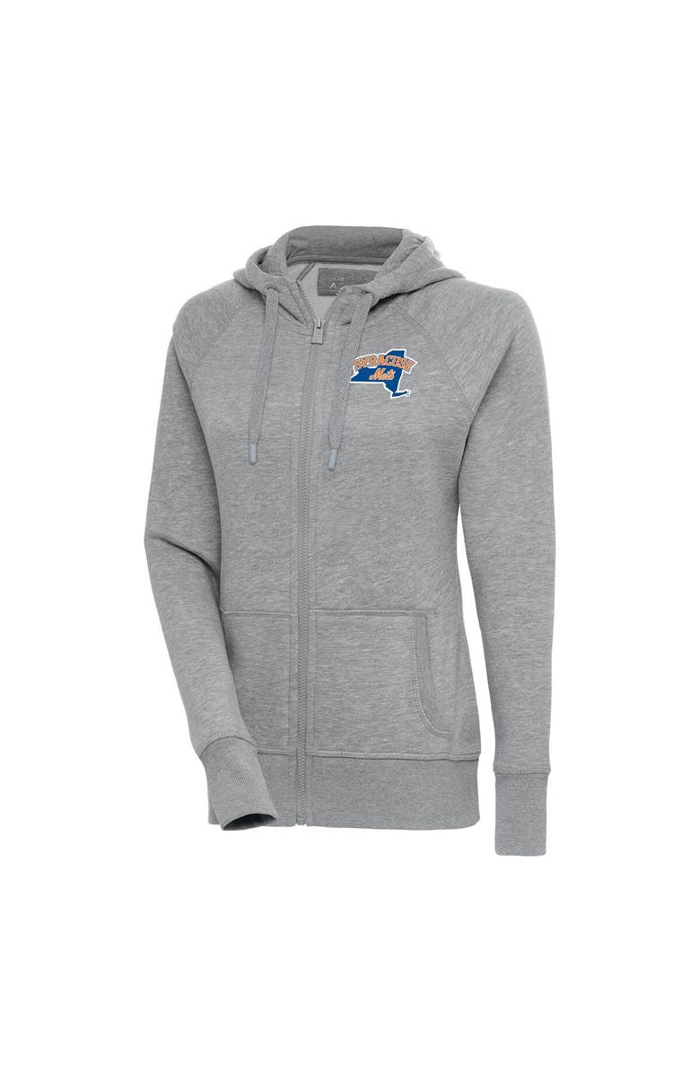 ANTIGUA Women's Antigua  Heather Gray Syracuse Mets Victory Full-Zip Hoodie, Main, color, 