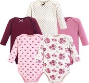 Hudson Baby Soft Cotton Long-Sleeve Bodysuits