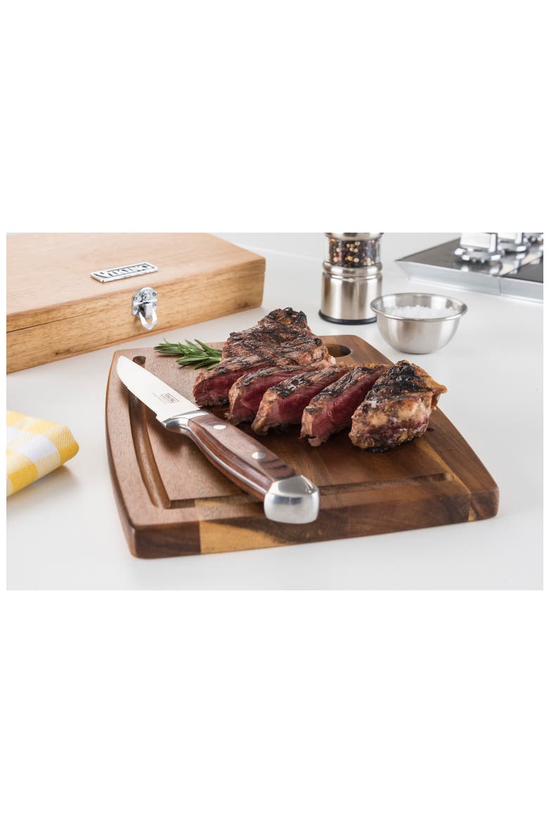 Steakhouse 6-Piece Pakka Wood Steak Knife Set, Alternate, color, RED