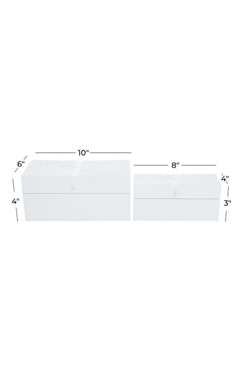 Uma Set Of 2 Contemporary Wood Boxes In White