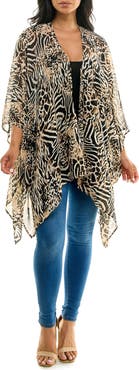 Nina Leonard Semi Sheer Open Front Topper