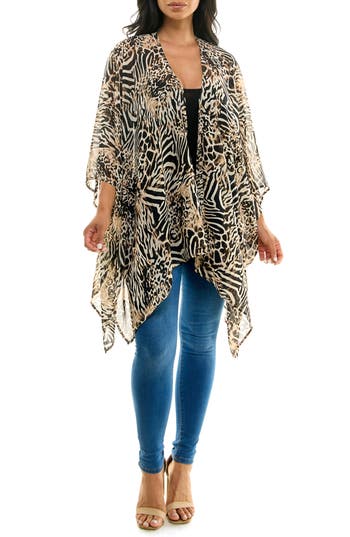 NINA LEONARD NINA LEONARD SEMI SHEER OPEN FRONT TOPPER