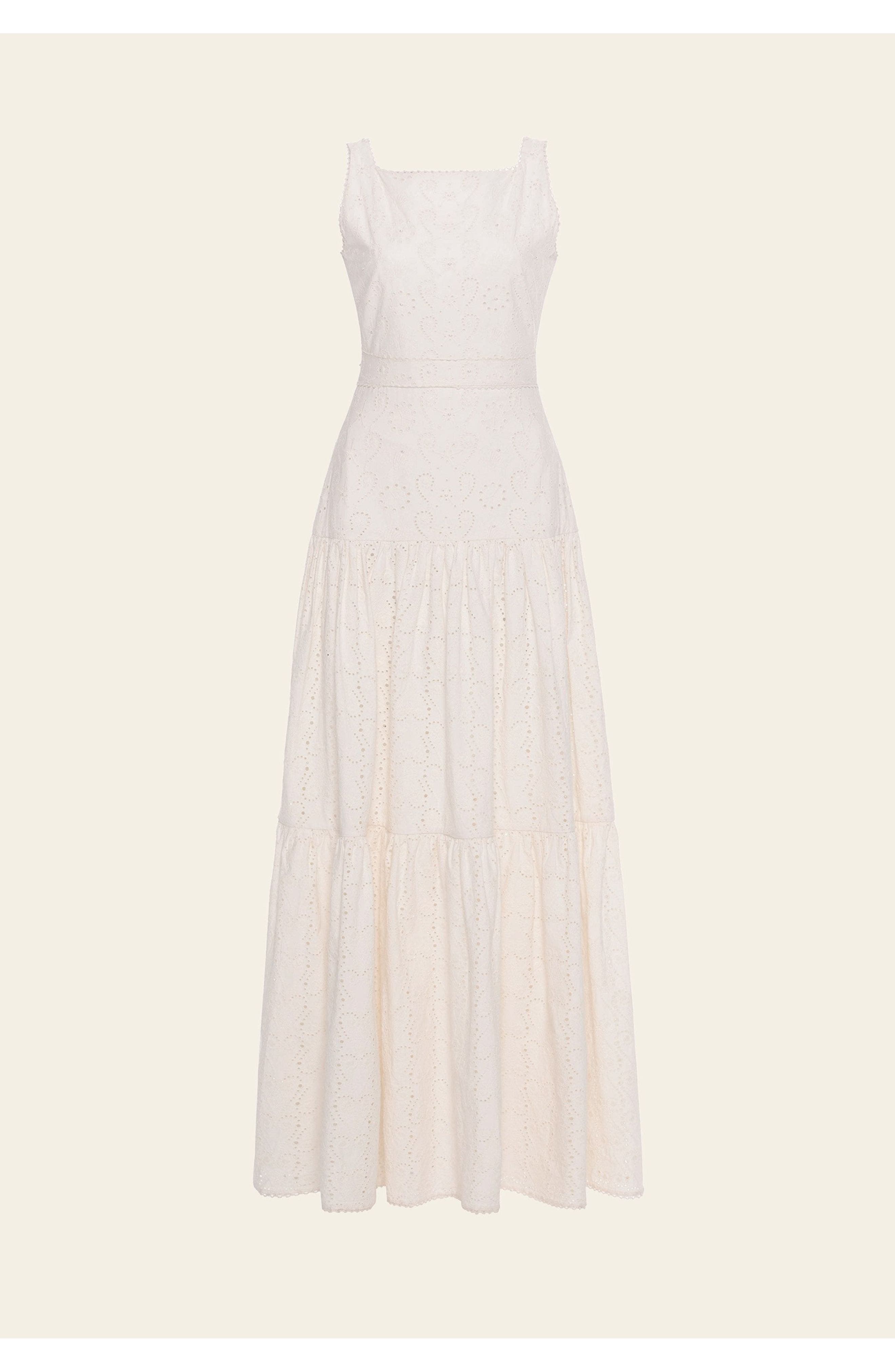 Agua by Agua Bendita Abeja Playa Maxi Cotton Dress in Ivory at Nordstrom, Size Small