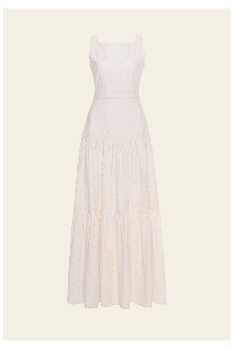 Abeja Playa Maxi Cotton Dress, Main, color, Ivory
