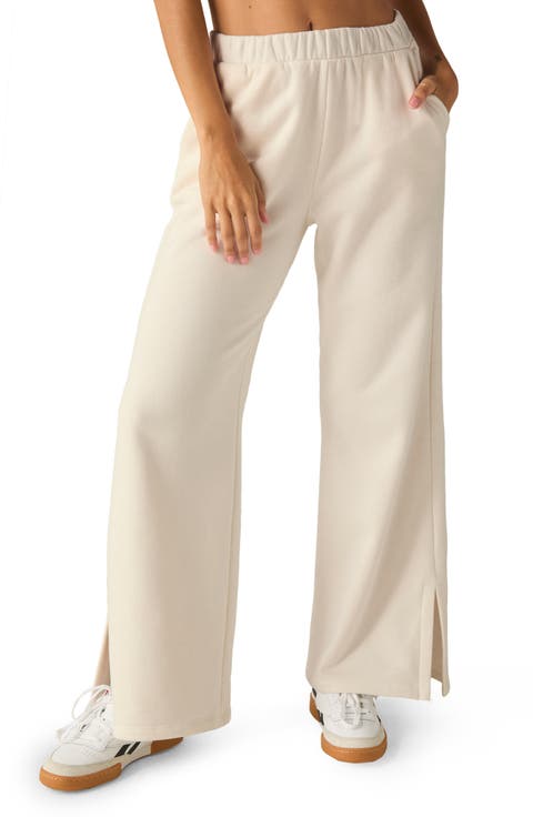 Open Ended Mid Rise Wide Leg Pants