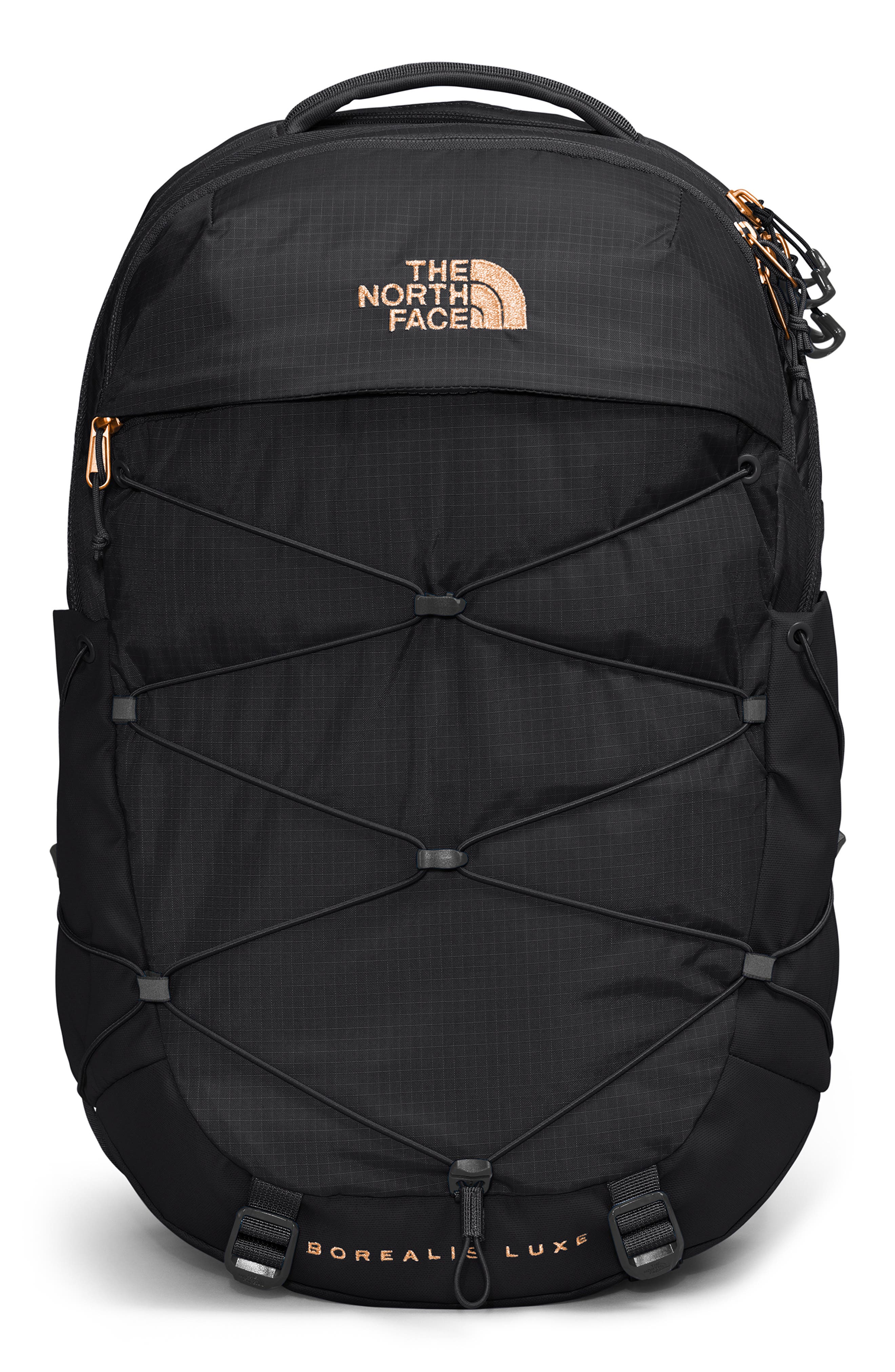 The North Face Borealis Water Repellent Luxe Backpack, Main, color, Tnf Black-Burnt Cora