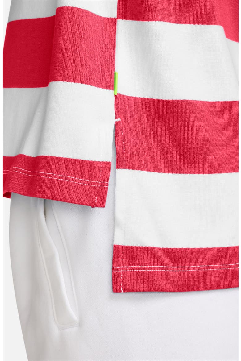 Kids' Striped Polo, Alternate, color, 606 FUSION RED/WHITE/VOLT