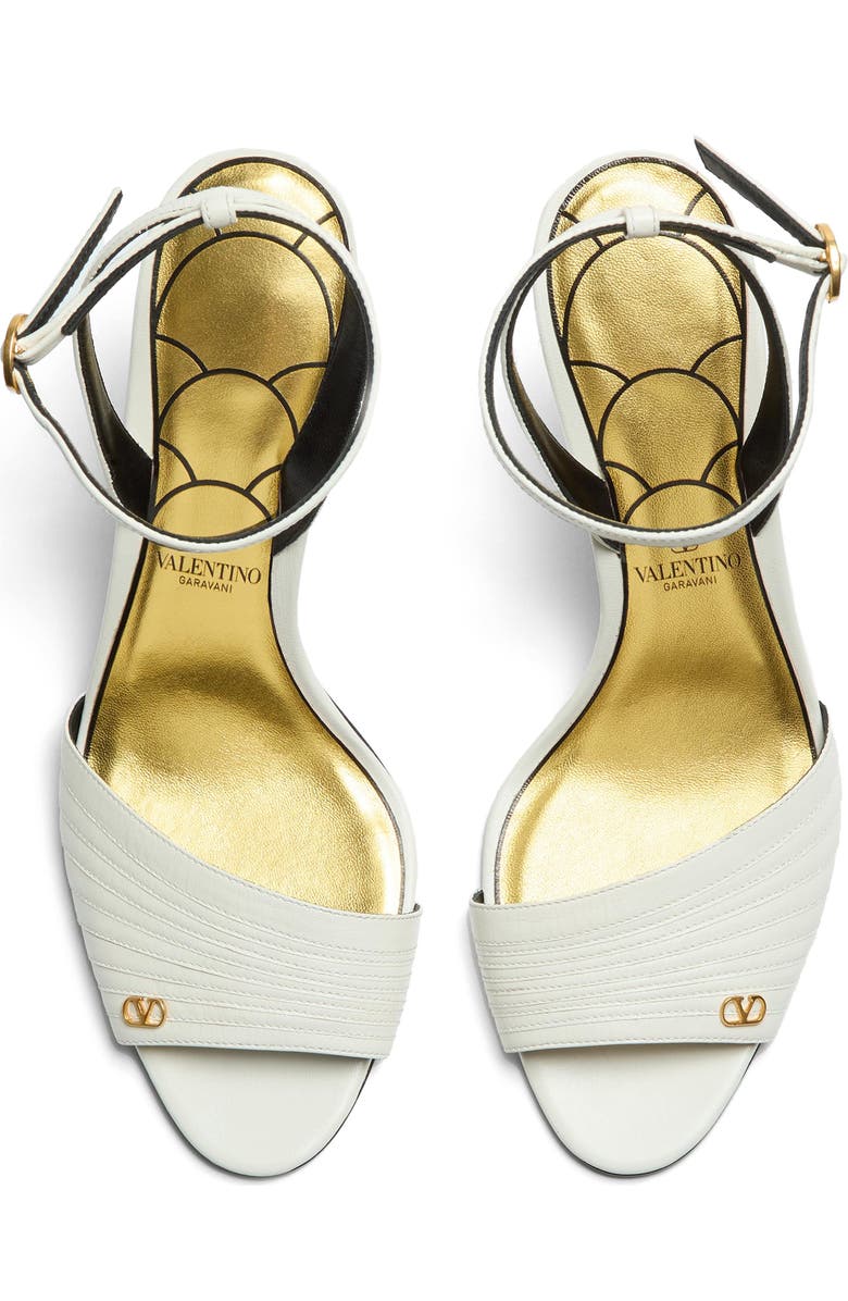 Valentino Garavani Ladycrush Ankle Strap Sandal, Alternate, color, Ivory