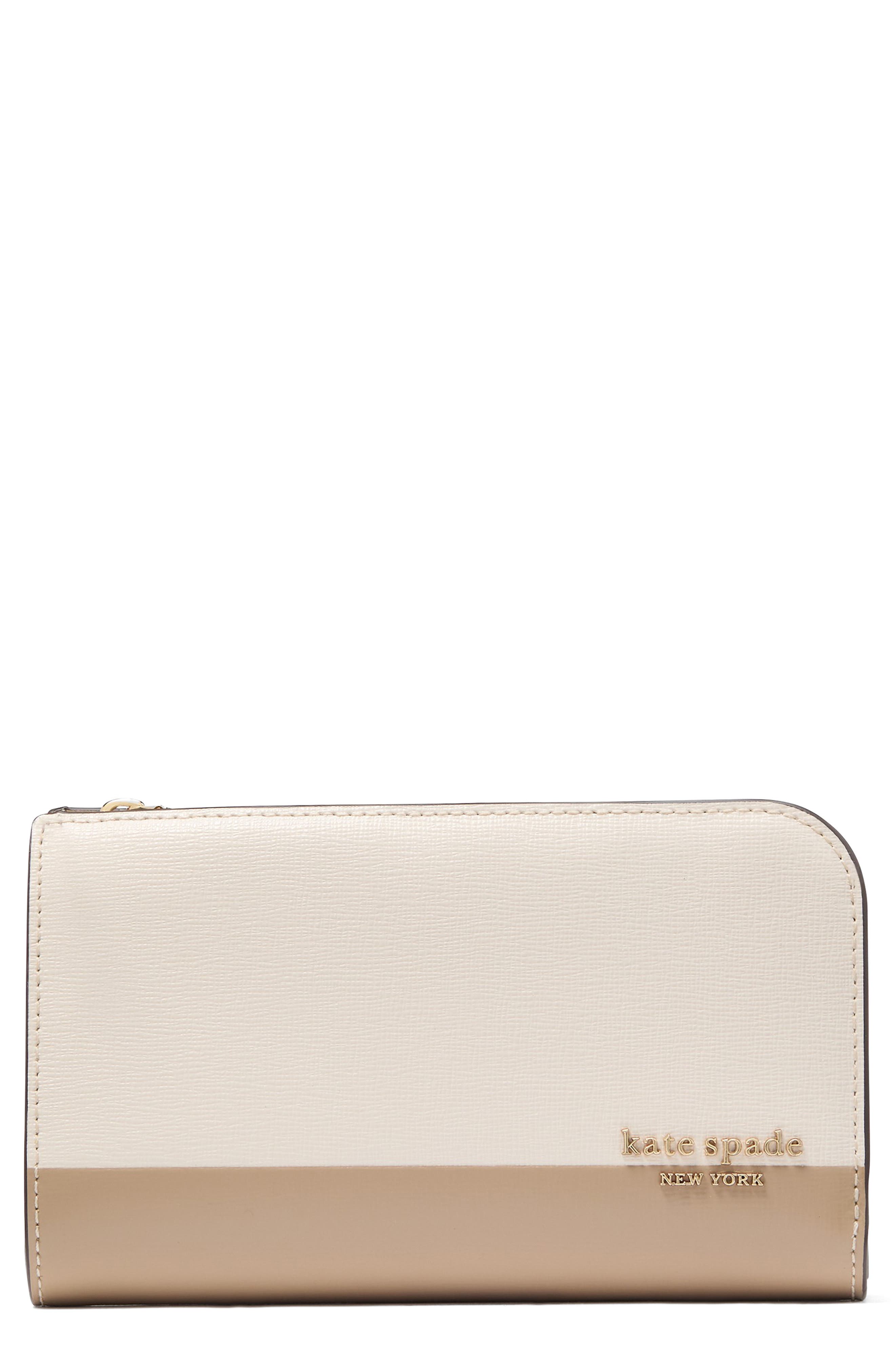 devin colorblock saffiano leather bifold wallet