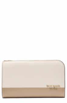devin colorblock saffiano leather bifold wallet