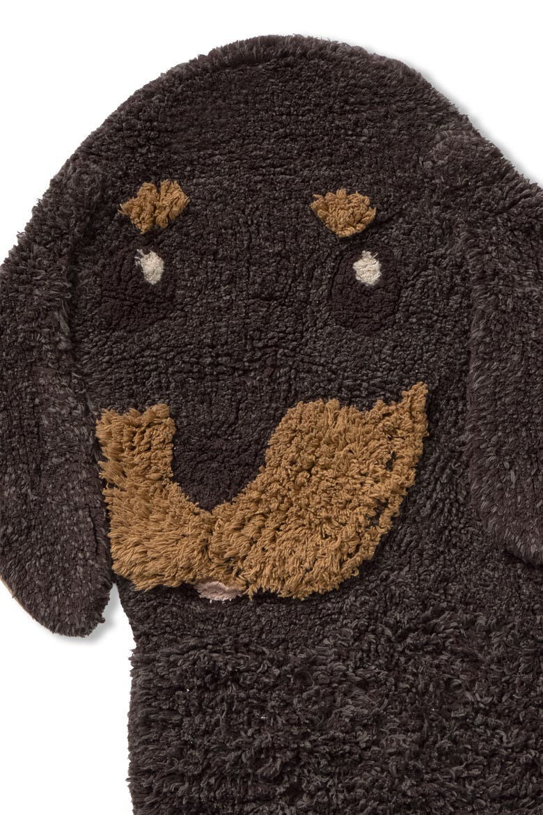 Washable Rug Jack the dog, Alternate, color, Dk Grey, Ochre, Rose